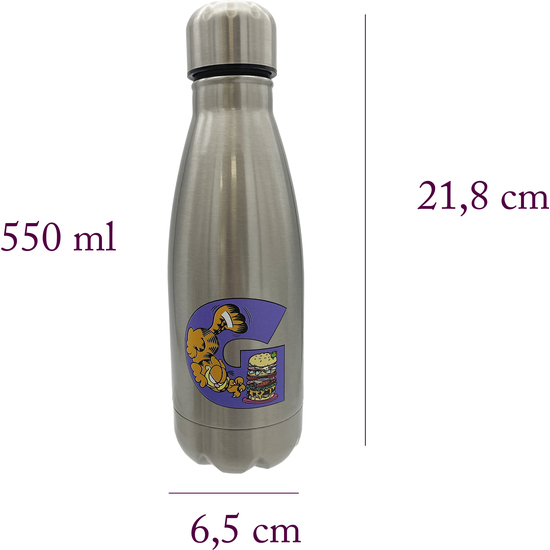 GARFIELD BOTELLA PERSONALIZABLE DE ACERO 550ML LETRA G image 2