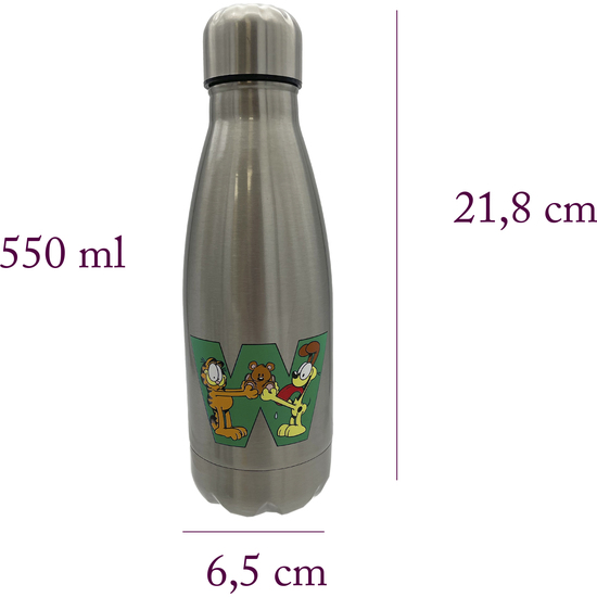 GARFIELD BOTELLA PERSONALIZABLE DE ACERO 550ML LETRA W image 2