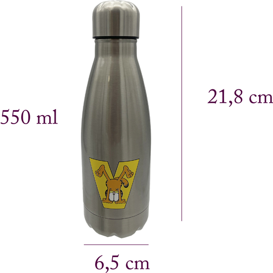 GARFIELD BOTELLA PERSONALIZABLE DE ACERO 550ML LETRA V image 2