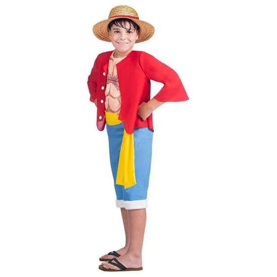 DISFRAZ LUFFY SOMBRERO, CHAQUETA, CAMISETA, FAJÍN Y PANTALÓN TALLA 10-12 Y image 1