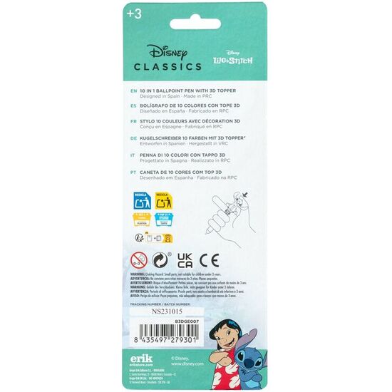 BOLIGRAFO 3D 10 COLORES STITCH DISNEY image 1