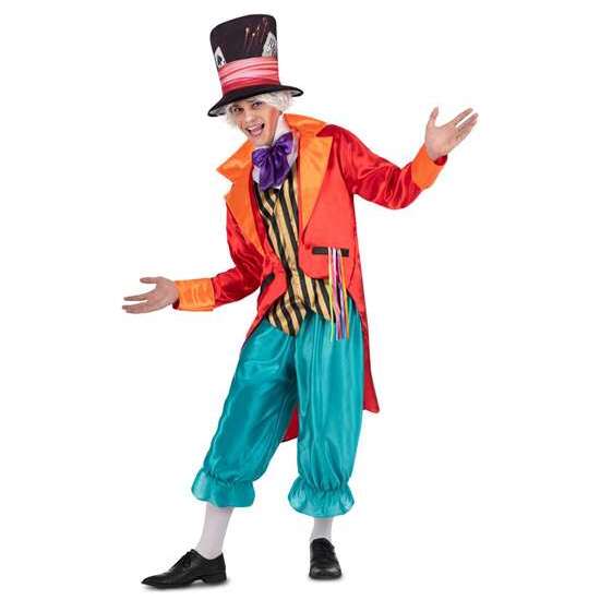 DISFRAZ SOMBRERERO LOCO SOMBRERO, CUELLO CON PAJARITA, CHAQUETA CON CHALECO Y PANTALÓN TALLA M image 0