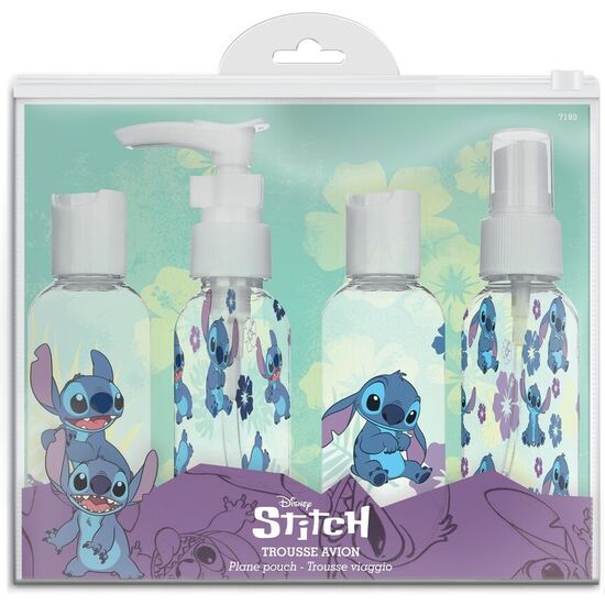 NECESER VIAJE 4 FRASCOS RELLENABLES STITCH DISNEY image 0