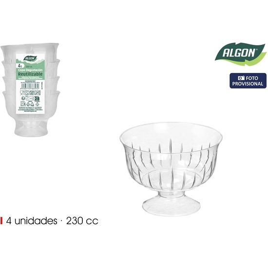 SET-4 COPA DEGUSTACION TRANSP.230CC ALGON image 1
