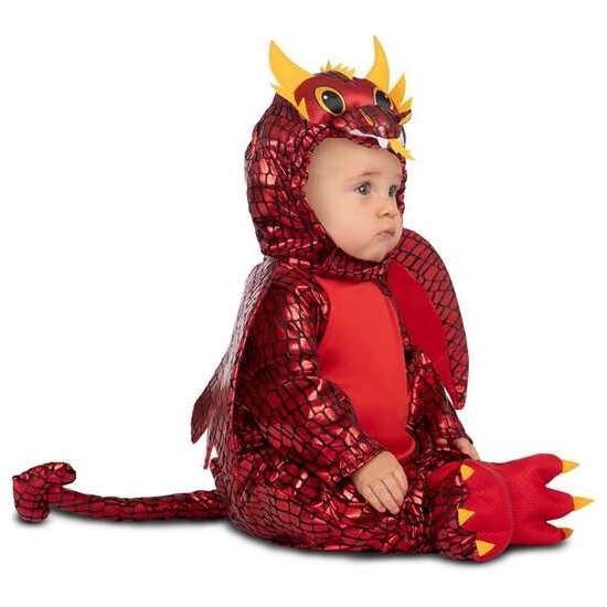 DISFRAZ BEBÉ DRAGÓN CAPUCHA, MONO CON PATUCOS, ALAS Y COLA TALLA 12-24 M image 1