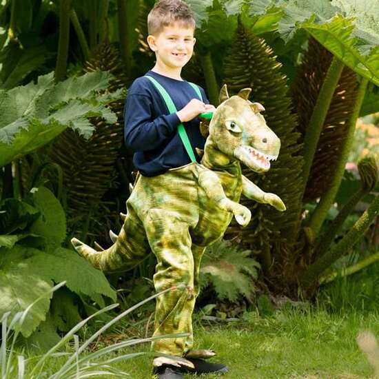 DISFRAZ NIÃ?O DINOSAURIO CON TIRANTES CON LUZ Y SONIDO image 0