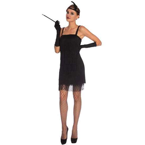 DISFRAZ ADULTO BLACK FLAPPER DRESS TALLA 16-18 image 0