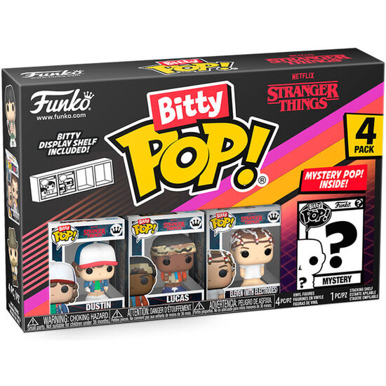 BLISTER 4 FIGURAS BITTY POP STRANGER THINGS DUSTIN image 0