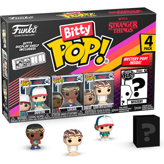 BLISTER 4 FIGURAS BITTY POP STRANGER THINGS DUSTIN image 1