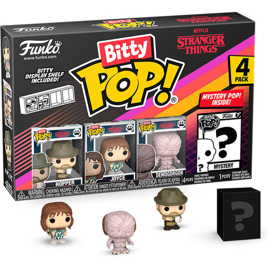 BLISTER 4 FIGURAS BITTY POP STRANGER THINGS HOPPER image 0