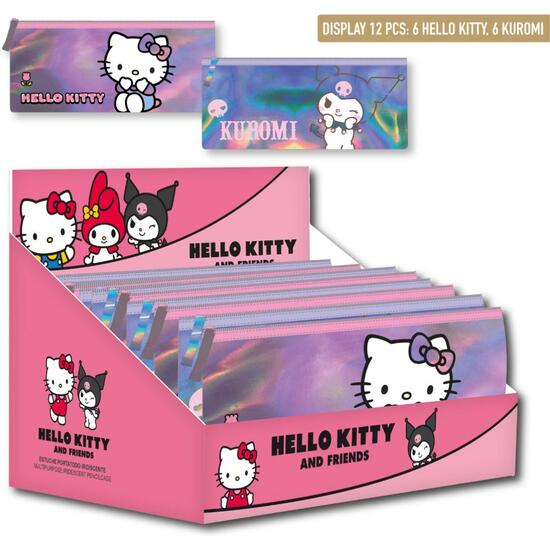 ESTUCHE PORTATODO IRIDISCENTE HELLO KITTY KUROMI image 0