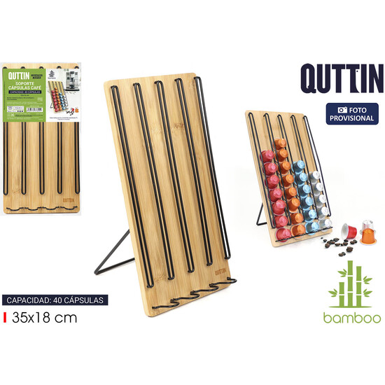 SOPORTE 40 CAPSULAS CAFE BAMBU QUTTIN image 1