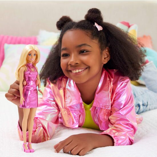 BARBIE FASHIONISTA VESTIDO ROSA MET image 1