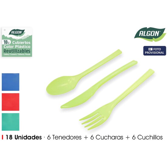 SET-18 CUBIERTOS PP COLORES ALGON image 1
