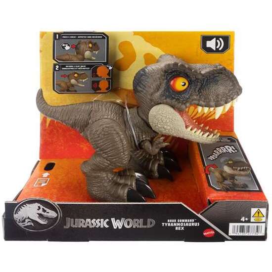 FIGURA DINOSAURIO JURASSIC WORLD ROAR COMMAND T-REX CON SOIDOS. 21,59X22,23X10,16 CM image 0