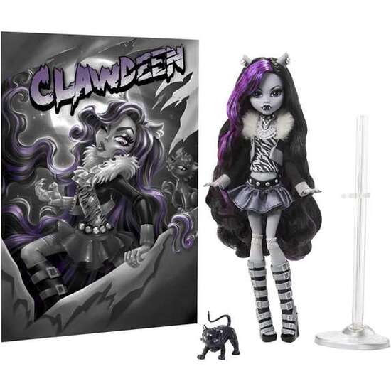 MUÑECA MONSTER HIGH REEL DRAMA CLAWDEEN EN BLANCO Y NEGRO. image 1