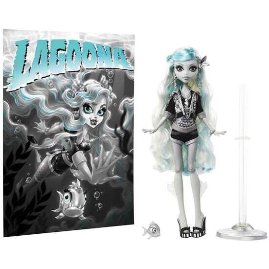 MUÑECA MONSTER HIGH REEL DRAMA LAGOONA EN BLANCO Y NEGRO. image 1