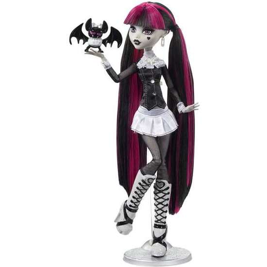 MUÑECA MONSTER HIGH REEL DRAMA DRACULAURA EN BLANCO Y NEGRO. image 4