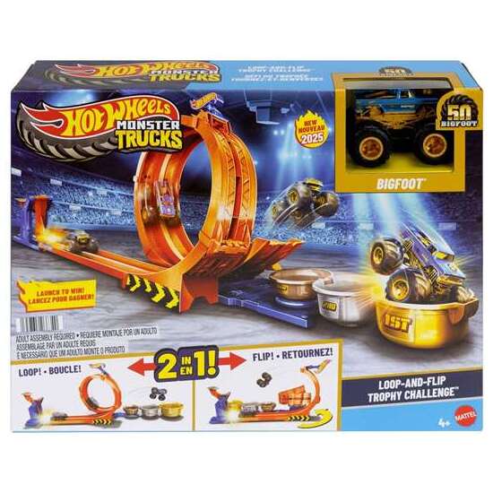 PISTA HOT WHEELS MONSTER TRUCKS TROFEO DEL DESAFÍO BIGFOOT. INCLUYE UN COCHE MONSTER TRUCKS. image 0
