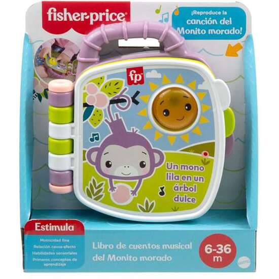LIBRO MUSICAL MONO MORADO FISHER-PRICE. image 0