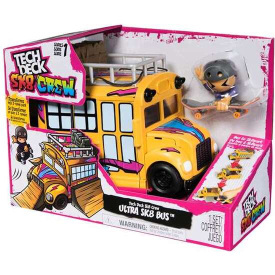 AUTOBUS TED SK8 CREW CON PARQUE DE 3 RAMPAS FIGURA, PATINETE Y ACCESORIOS. image 0