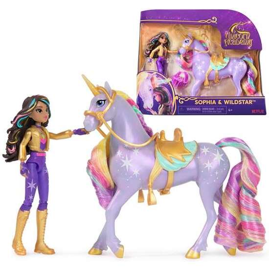 MUÑECA ARTICULADA SOHPIA 11 CM Y UNICORNIO WILDSTAR DE 12 CM. INCLUYE CEPILLO PARA EL CUIDADO DEL PELO. image 0