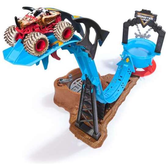 PISTA LAVADERO MONSTER JAM DE MUD BLUSTER. INCLUYE UN VEHICULO ESCALA 1:64. image 3