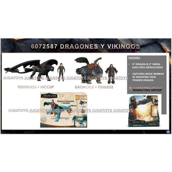 DRAGONES CON VIKINGO 25,4X25,4X7,59 CM - MODELOS SURTIDOS image 0