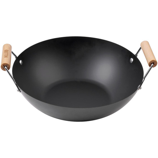 PRJ SARTEN WOK 2 ASAS MADERA 30CM QUTTIN image 0