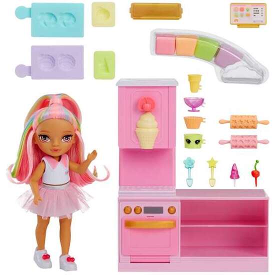 SET DE JUEGO RAINBOW HIGH LITTLE DESSERT. TIENDA DE DULCES CON KIT DE PASTELERIA CON UNA MUÑECA EXCLUSIVA 20,3X29,20X13,46 CM image 3