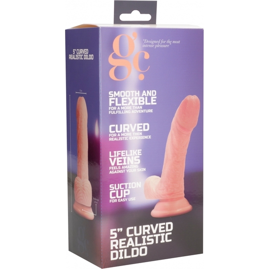 5 INCH CURVED REALISTIC DILDO - FLESH image 1