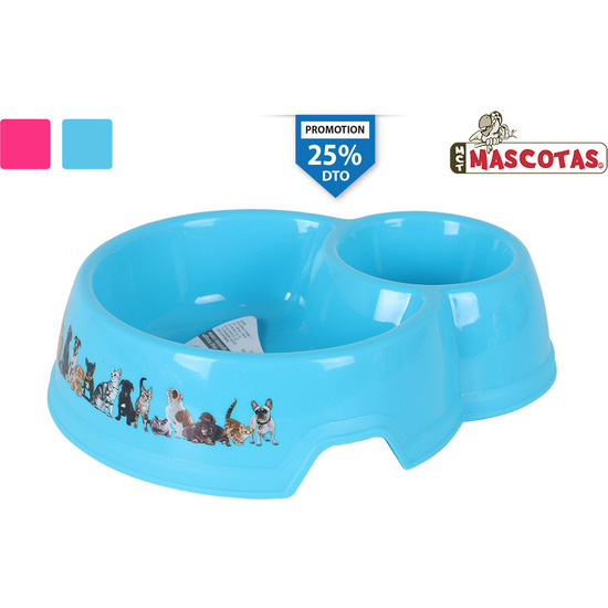 DOUBLE FOOD BOWL DECO 750ML MCT MASCOTAS image 0