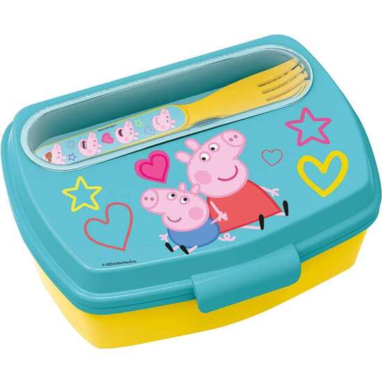 STOR SANDWICHERA RECTANGULAR CON CUBIERTOS PEPPA PIG CORE 2022 image 0