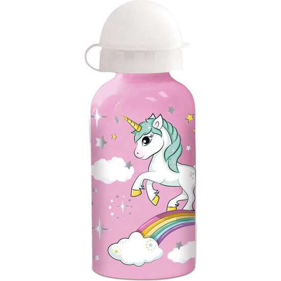 BOTELLA ALUMINIO PEQUEÑA 400 ML UNICORN RAINBOW image 1