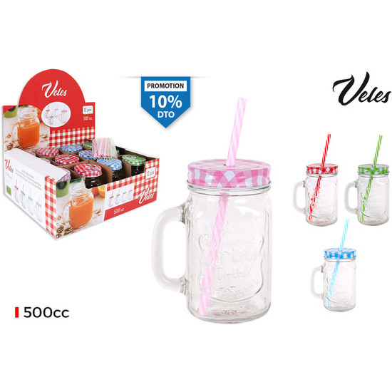 500CC MUG W/STRAW VELES image 0