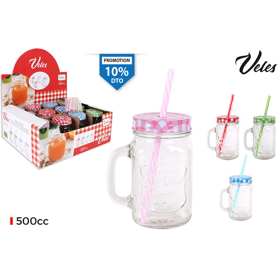 500CC MUG W/STRAW VELES image 1