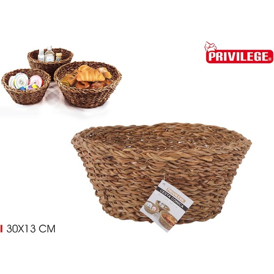 CONICAL SEAGRASS BASKET Ш30X13CM  image 0