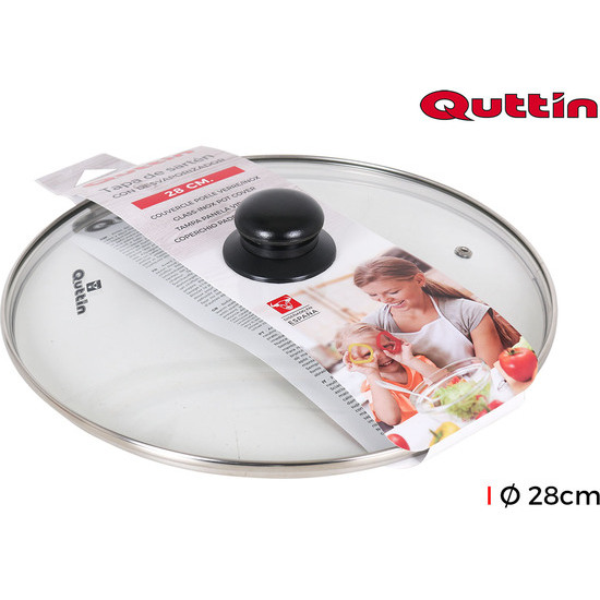 28CM GLASS-INOX POT COVER QUTTIN image 0