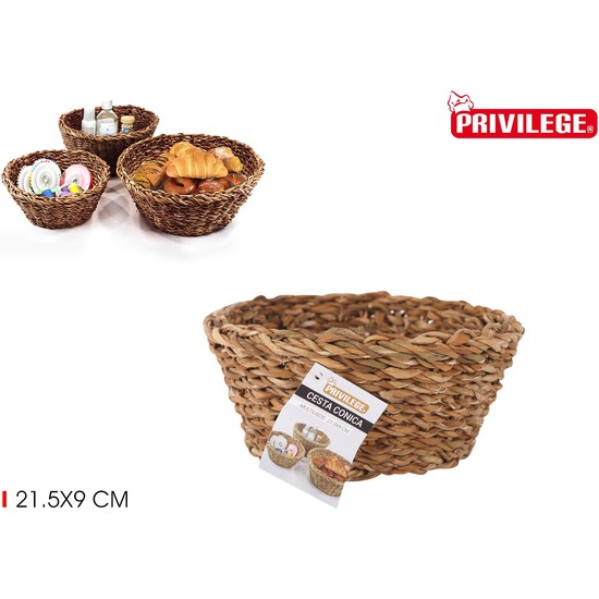 CONICAL SEAGRASS BASKET Ш21,5X9CM  image 0
