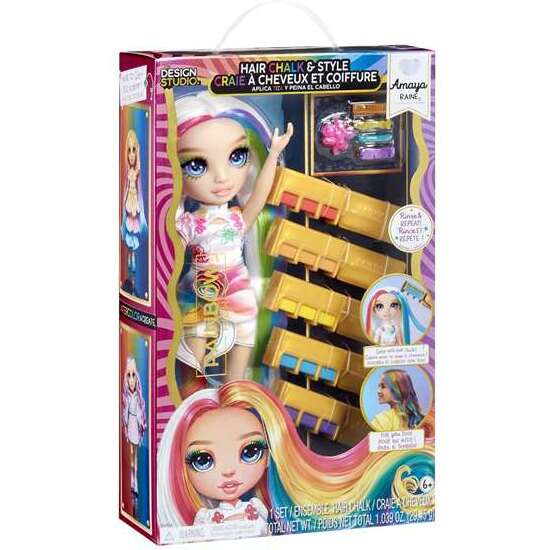 MUÑECA RAINBOW HIGH HAIR CHALK & STYLE DOLL- AMAYA. CON PELO EXTRA LARGO PARA CEPILLARY TEÑIR. 30,48X19X8,10 CM image 1
