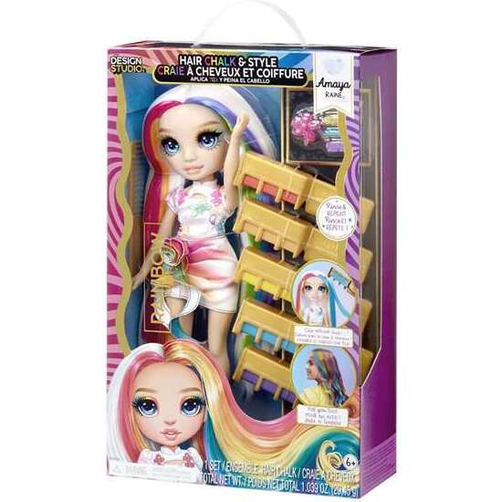 MUÑECA RAINBOW HIGH HAIR CHALK & STYLE DOLL- AMAYA. CON PELO EXTRA LARGO PARA CEPILLARY TEÑIR. 30,48X19X8,10 CM image 2
