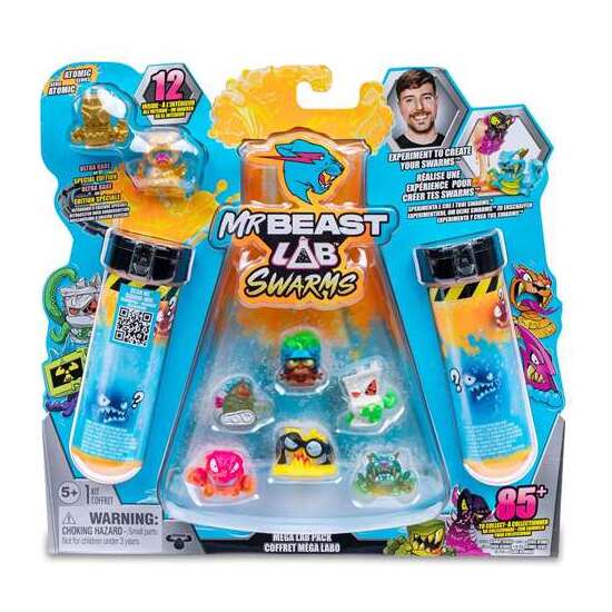 FIGURAS MRBEAST SWARMS MEGA LAB.AGREGA AGUA AL TUBO DE ENSAYO, AGÍTALO Y REVELA DOCE PERSONAJES COLECCIONABLES. - MODELOS SURTIDOS image 0