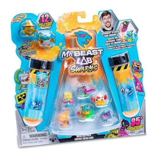 FIGURAS MRBEAST SWARMS MEGA LAB.AGREGA AGUA AL TUBO DE ENSAYO, AGÍTALO Y REVELA DOCE PERSONAJES COLECCIONABLES. - MODELOS SURTIDOS image 1