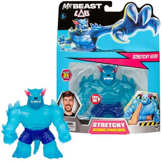 FIGURA ESTIRABLE MR BEAST STRETCHY HERO S2 . TE PERMITE PRESIONAR Y EXPANDIR LA PANTERA HASTA TRES VECES SU TAMAÑO ORIGINAL - MODELOS SURTIDOS image 4