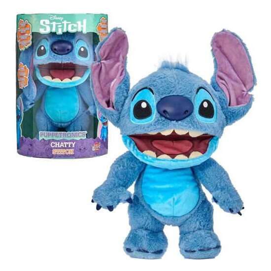 PELUCHE INTERACTIVO CHATTY STITCH CON MAS DE 100 SONIDOS Y MOVIMIENTOS. RESPONDE AL TACTO Y FUNCIONA COMO MARIONETA.33,5X25X14 CM image 2