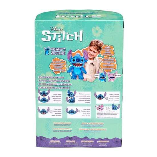 PELUCHE INTERACTIVO CHATTY STITCH CON MAS DE 100 SONIDOS Y MOVIMIENTOS. RESPONDE AL TACTO Y FUNCIONA COMO MARIONETA.33,5X25X14 CM image 5