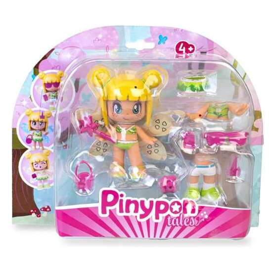FIGURA PINYPON. HADA MÁGICA VERANO CON ALAS REVERSIBLES DECORADAS CON PURPURINA POR LAS 2 CARAS image 0