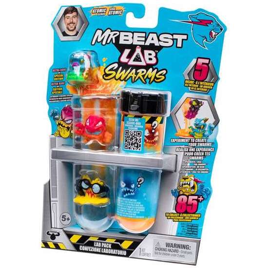 TUBO DE ENSAYO MRBEAST SWARMS PACK DE 5 FIGURAS.¡CREA TUS PROPIOS ENJAMBRES! AGREGA AGUA AL TUBO. image 0