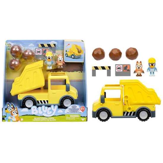 CAMION BLUEY DUMP TRUCK. INCLUYE UNA FIGURA DE BINGO MANCHADA DE BARRO Y UNA DE BLUEY CON CASCO. image 1