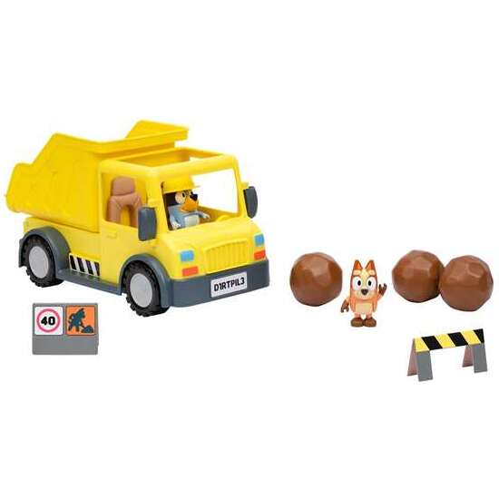 CAMION BLUEY DUMP TRUCK. INCLUYE UNA FIGURA DE BINGO MANCHADA DE BARRO Y UNA DE BLUEY CON CASCO. image 2